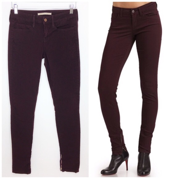 Vince Dark Raisin Zip Leg Skinny Jeans 0574 - Picture 9 of 11